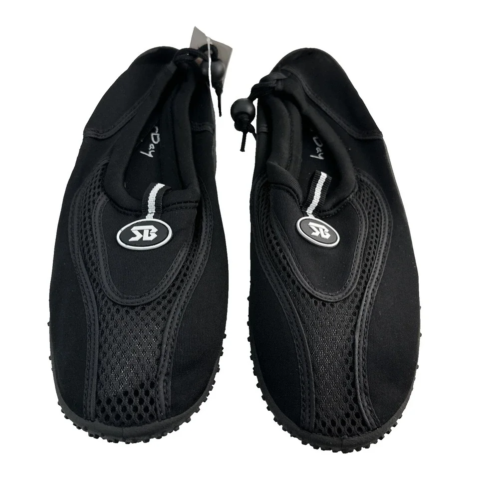 Star Bay Water Slip On Water Shoes Beach Pool Shoes Black  Adult Size 8